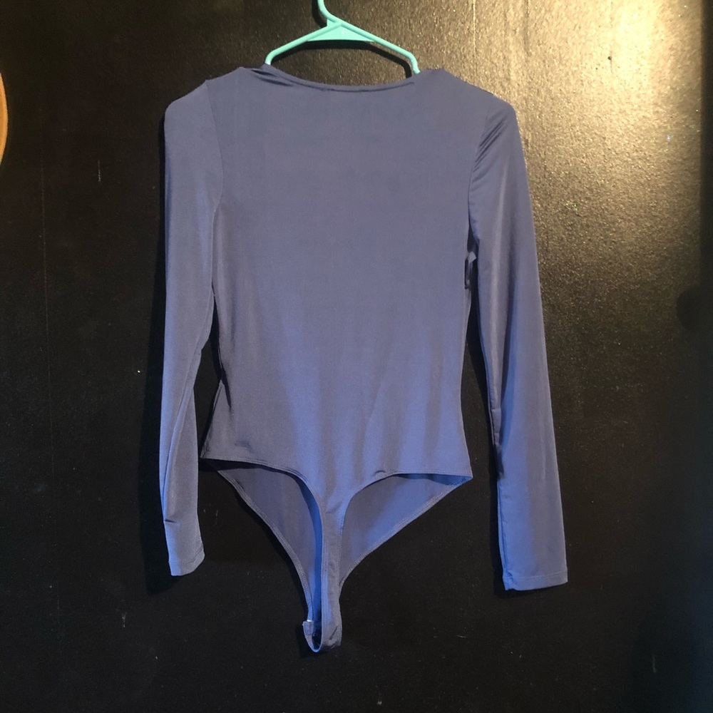Silk blue braided front leotard - Picture 5 of 5